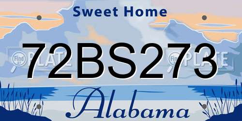 72BS273 Alabama License Plate