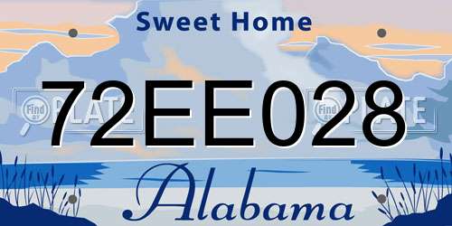 72EE028 Alabama License Plate