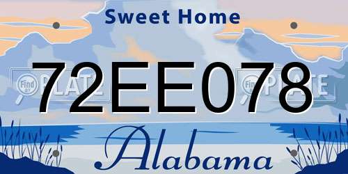 72EE078 Alabama License Plate
