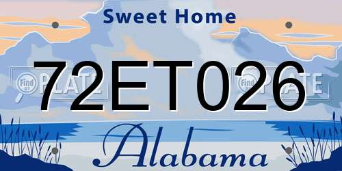 72ET026 Alabama License Plate