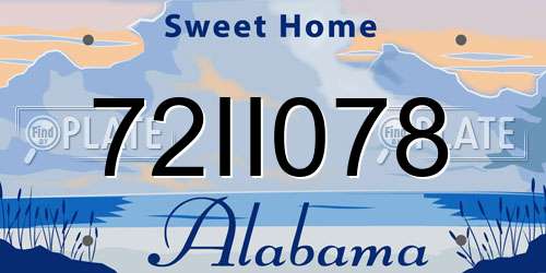 72II078 Alabama License Plate