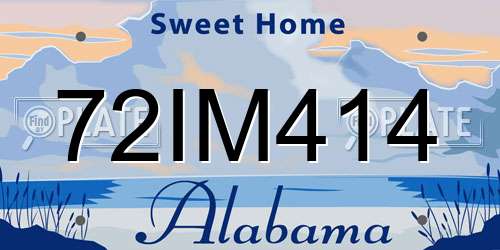72IM414 Alabama License Plate