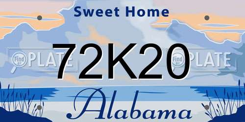 72K20 Alabama License Plate