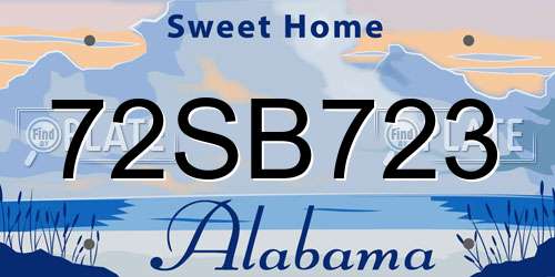 72SB723 Alabama License Plate