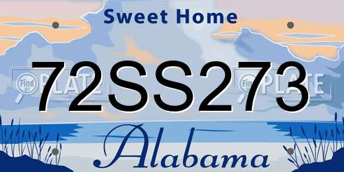 72SS273 Alabama License Plate