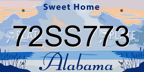 72SS773 Alabama License Plate