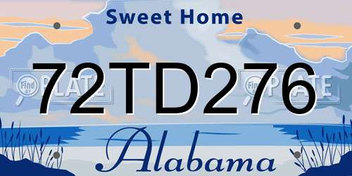 72TD276 Alabama License Plate