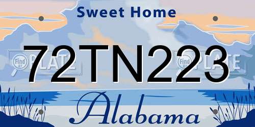 72TN223 Alabama License Plate