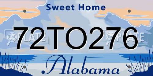 72TO276 Alabama License Plate