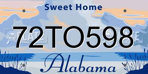 72TO598 Alabama License Plate