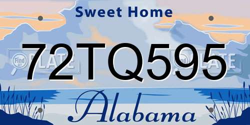 72TQ595 Alabama License Plate