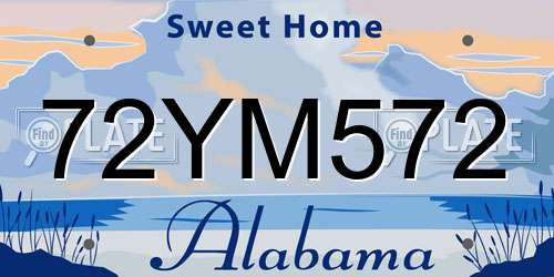 72YM572 Alabama License Plate