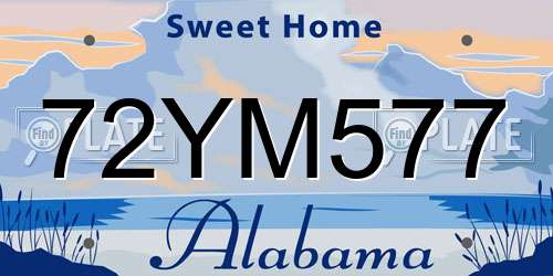 72YM577 Alabama License Plate