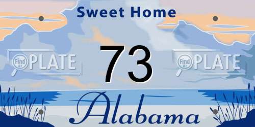 73 Alabama License Plate