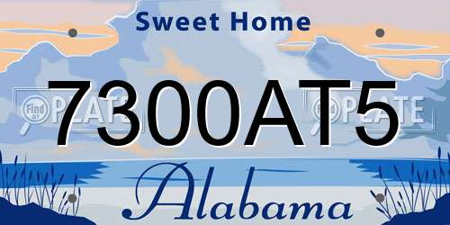 7300AT5 Alabama License Plate