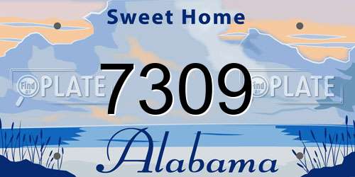 7309 Alabama License Plate