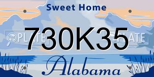 730K35 Alabama License Plate