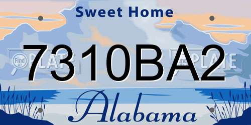 7310BA2 Alabama License Plate