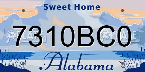 7310BC0 Alabama License Plate