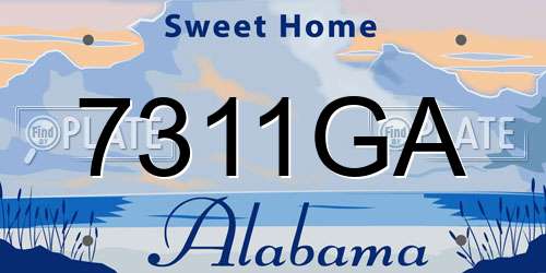 7311GA Alabama License Plate