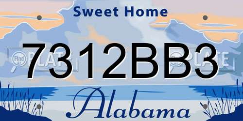 7312BB3 Alabama License Plate