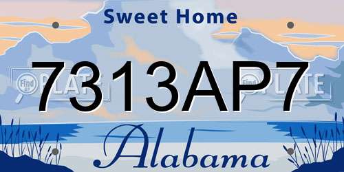 7313AP7 Alabama License Plate