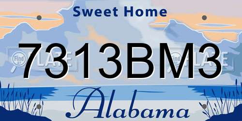 7313BM3 Alabama License Plate