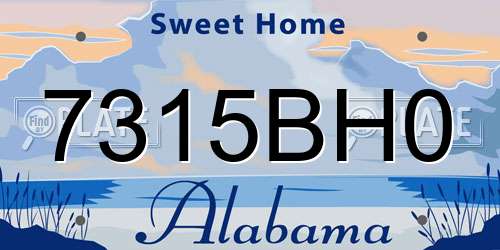 7315BH0 Alabama License Plate