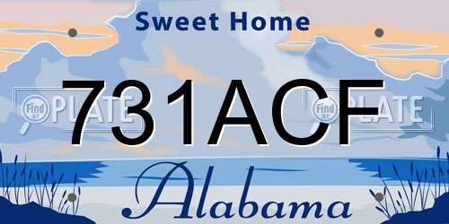 731ACF Alabama License Plate