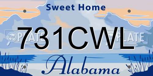 731CWL Alabama License Plate