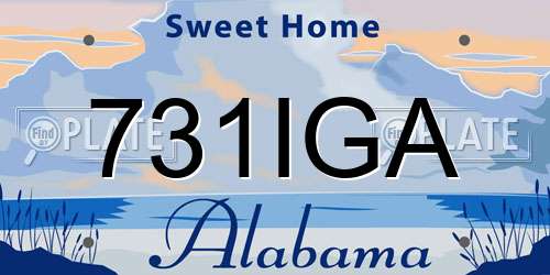 731IGA Alabama License Plate