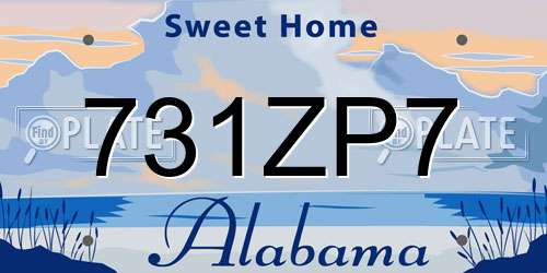 731ZP7 Alabama License Plate