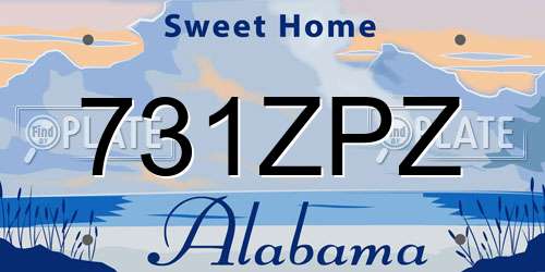 731ZPZ Alabama License Plate