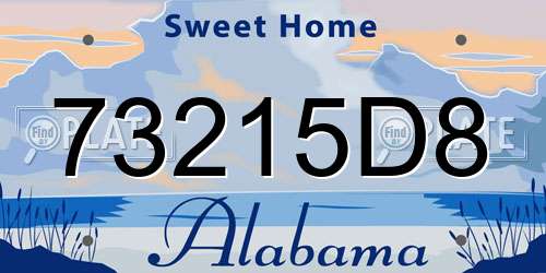 73215D8 Alabama License Plate