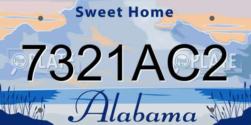 7321AC2 Alabama License Plate