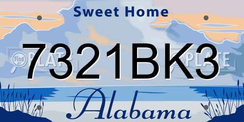 7321BK3 Alabama License Plate