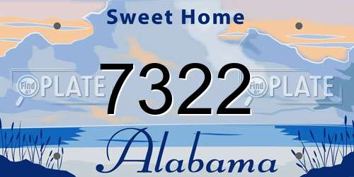 7322 Alabama License Plate