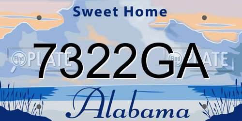 7322GA Alabama License Plate