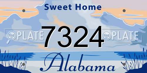 7324 Alabama License Plate