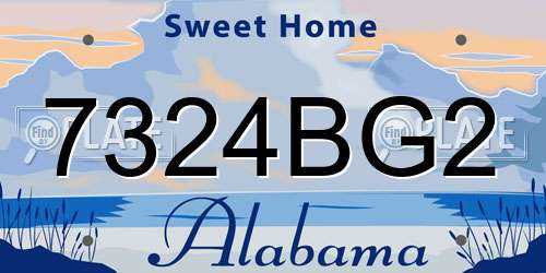7324BG2 Alabama License Plate