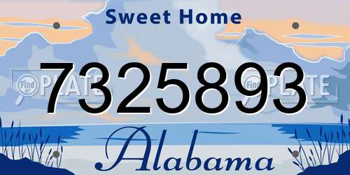 7325893 Alabama License Plate