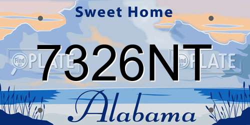 7326NT Alabama License Plate