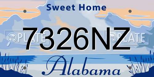7326NZ Alabama License Plate