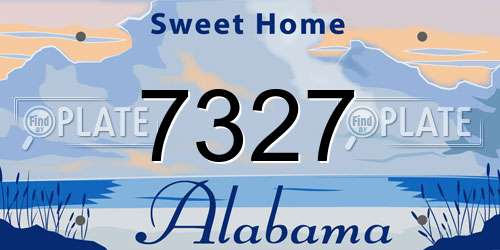7327 Alabama License Plate