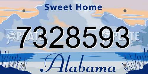7328593 Alabama License Plate