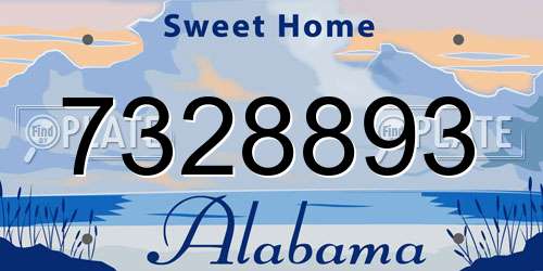 7328893 Alabama License Plate