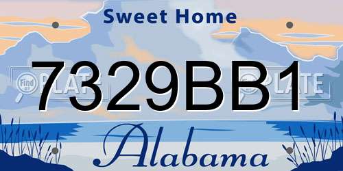 7329BB1 Alabama License Plate