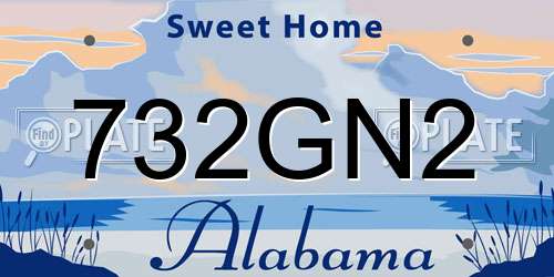 732GN2 Alabama License Plate