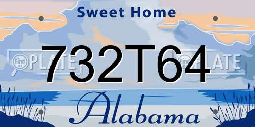 732T64 Alabama License Plate