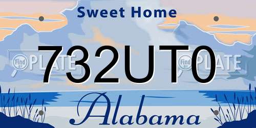 732UT0 Alabama License Plate